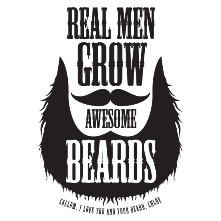 Personalised Real Men Grow Awesome Beards Framed Print product image