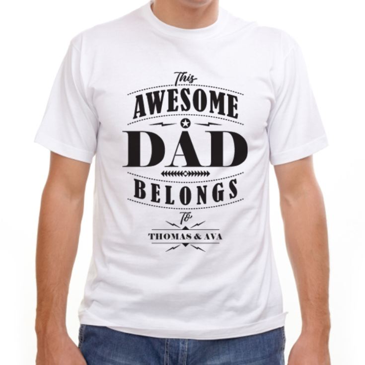 Personalised This Awesome Dad Belongs To T-Shirt product image