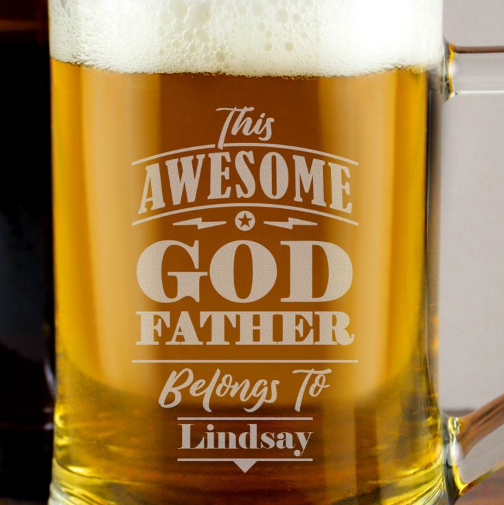 Personalised Godfather Glass Beer Tankard product image