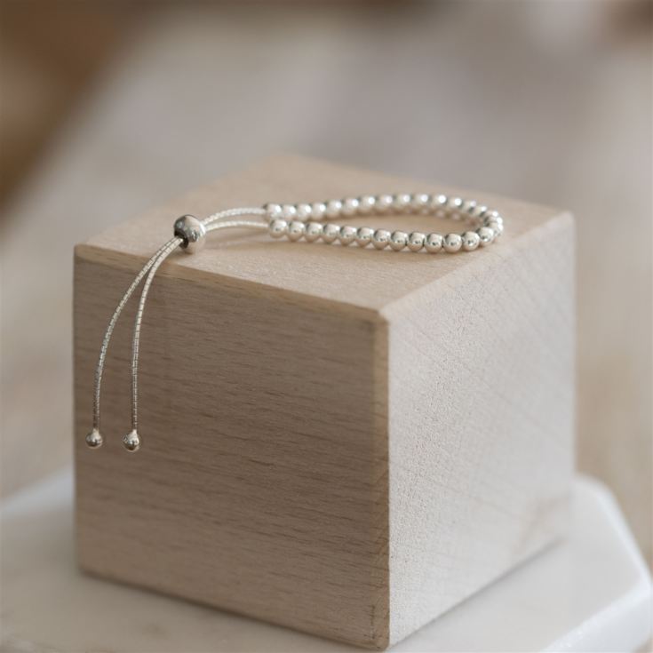 Sterling Silver Adjustable Baby Bracelet In Personalised Box product image
