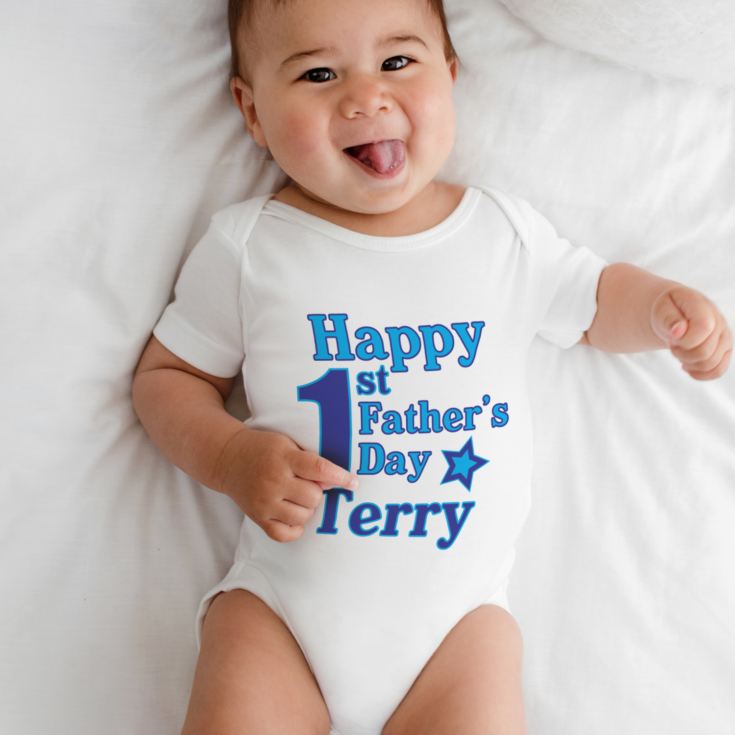 First Father's Day Personalised Baby Grow product image