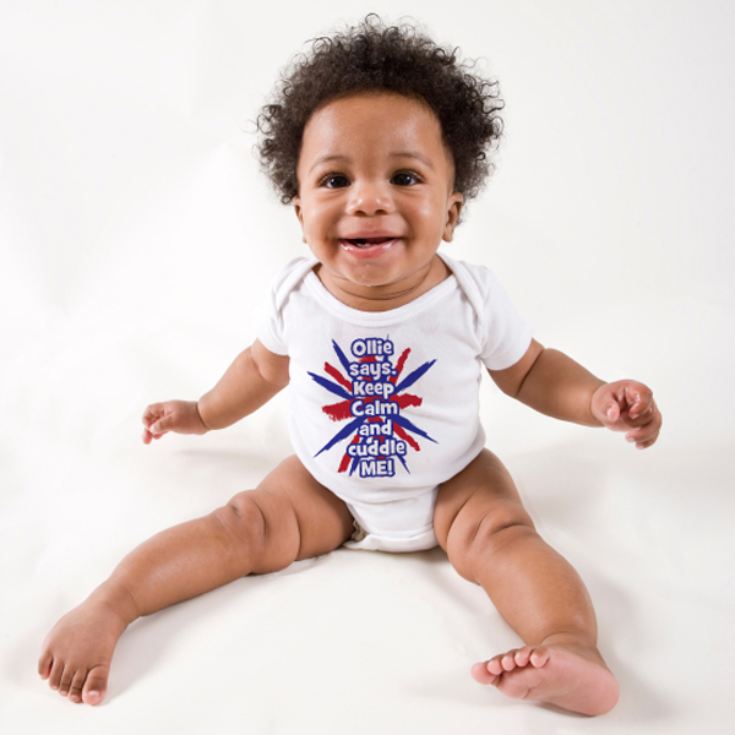 Personalised Keep Calm Baby Grow product image