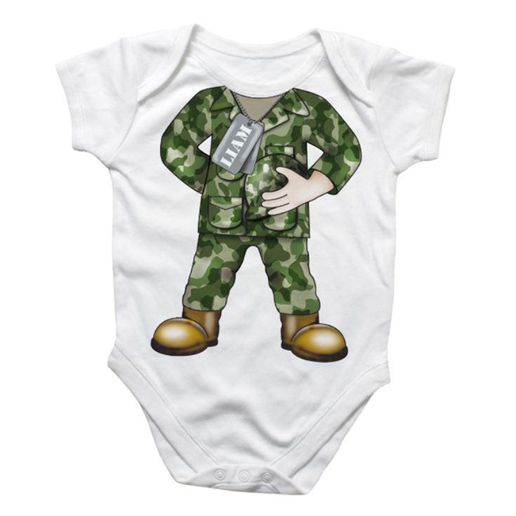 Personalised Army Baby Grow product image