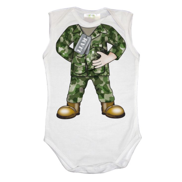 Personalised Army Baby Grow product image