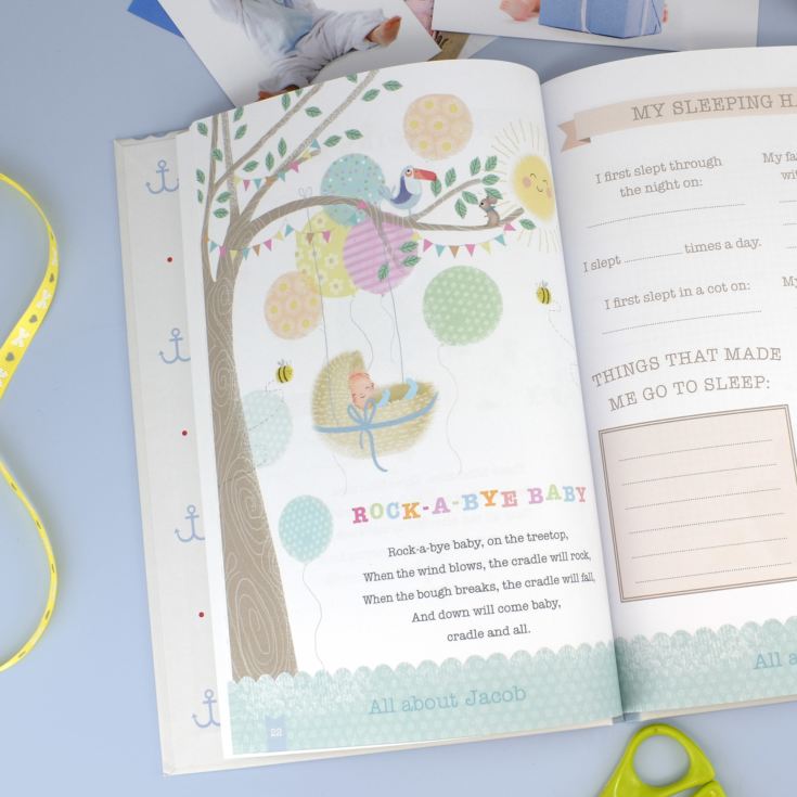 Personalised Baby Record Book with Plush Elephant product image