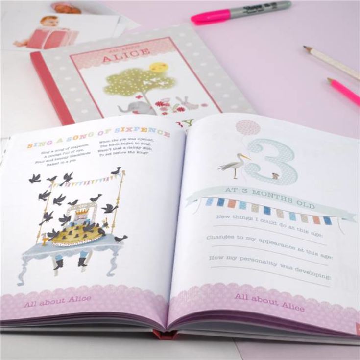 Personalised Baby Record Book for a Girl product image