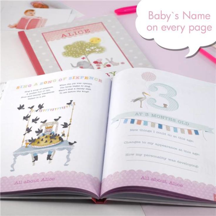 Personalised Baby Record Book for a Girl product image