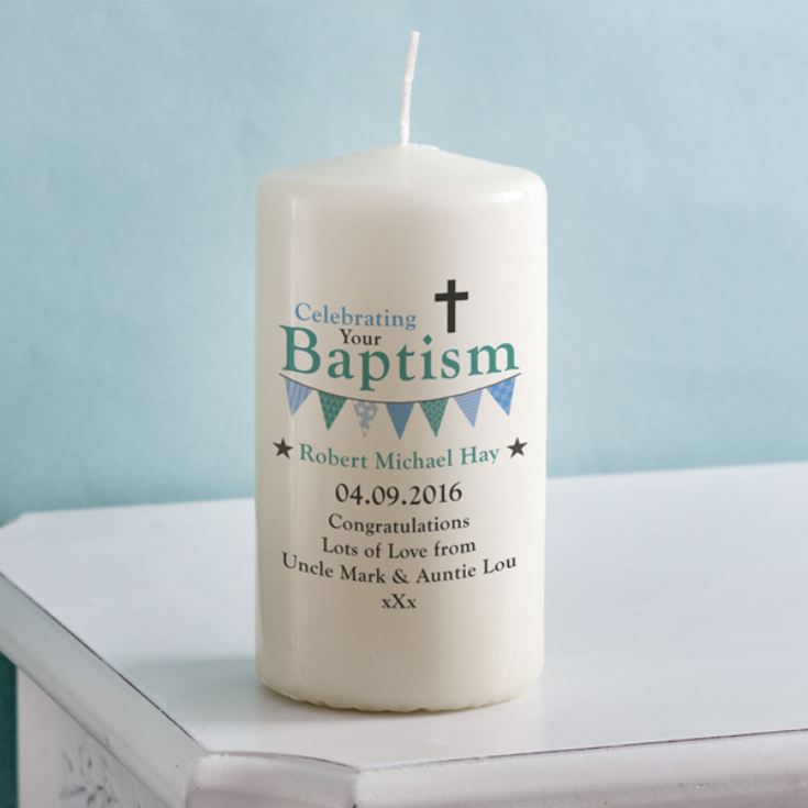 Personalised Boys Baptism Candle product image