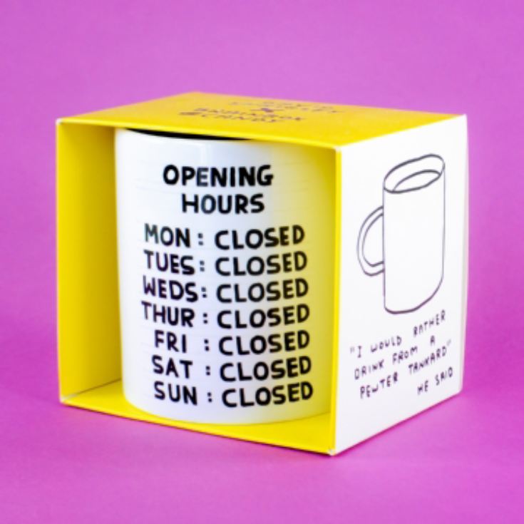 David Shrigley Opening Hours Mug product image