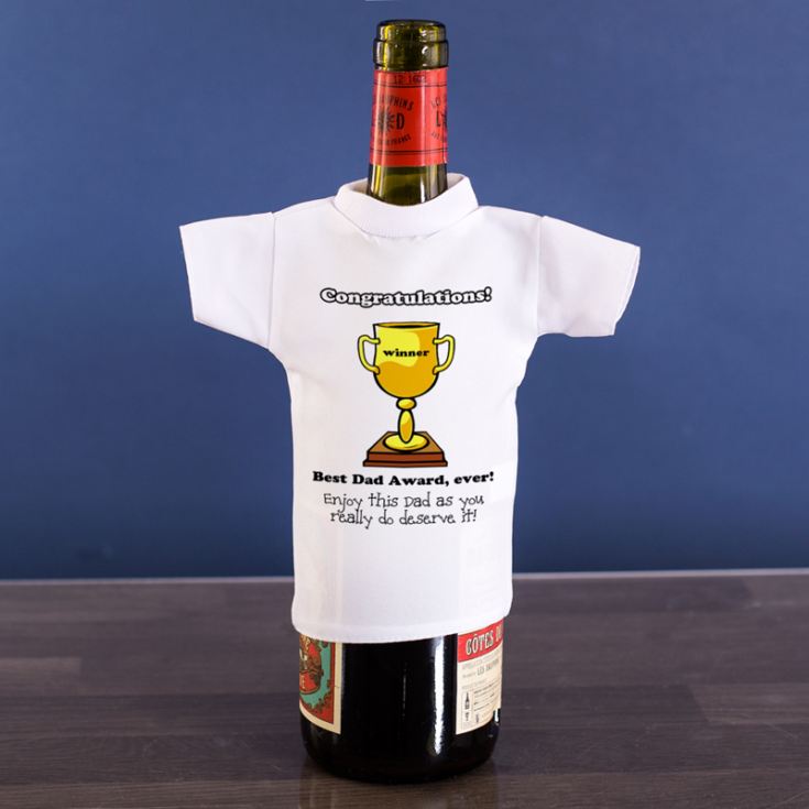Best Dad Personalised Wine Bottle T-Shirt product image