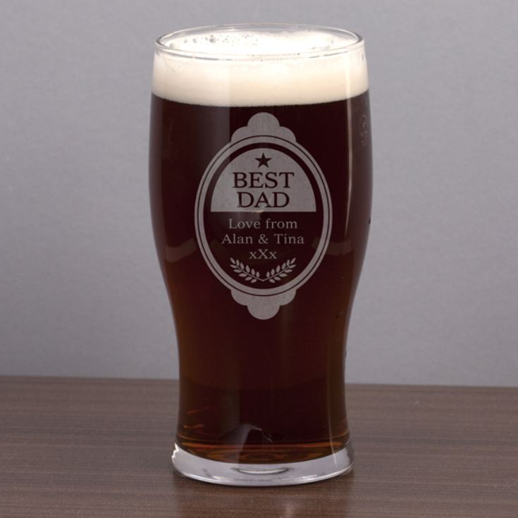 Best Dad Personalised Pint Glass product image