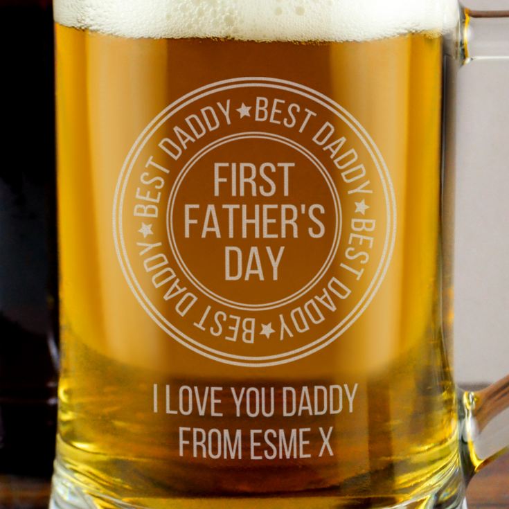 Engraved Best Daddy 1st Father's Day Pint Tankard product image