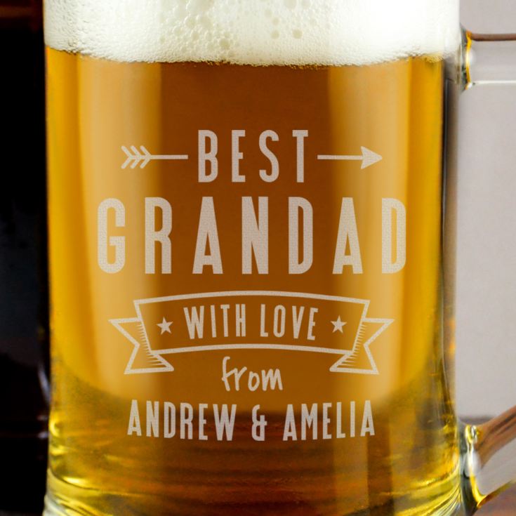 Personalised Best Grandad Glass Tankard product image