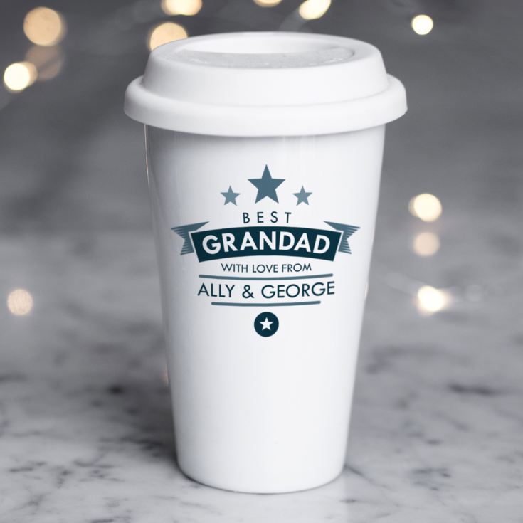 Personalised Best Grandad Ceramic Travel Mug product image