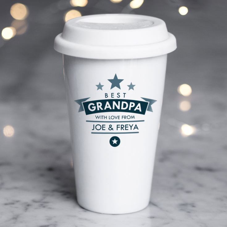 Personalised Best Grandad Ceramic Travel Mug product image