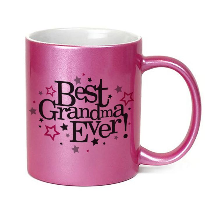 Personalised Best Grandma Ever Sparkly Pink Mug product image