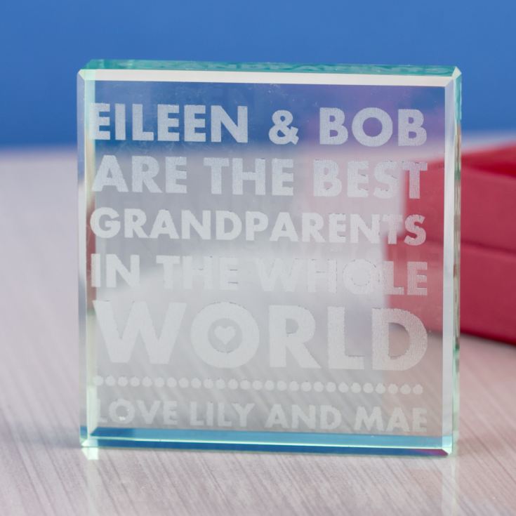 Personalised Best Grandparents in the World Glass Keepsake product image