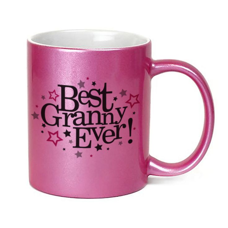 Personalised Best Grandma Ever Sparkly Pink Mug product image