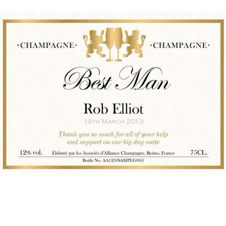 Best Man Personalised Champagne product image