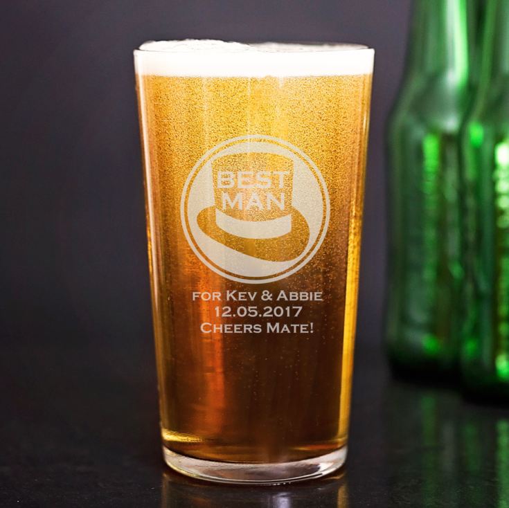 Personalised Best Man Straight Sided Pint Glass product image