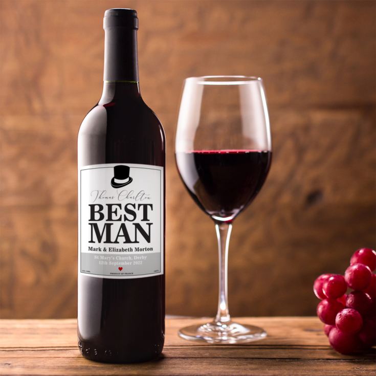 Personalised Best Man Red Wine product image
