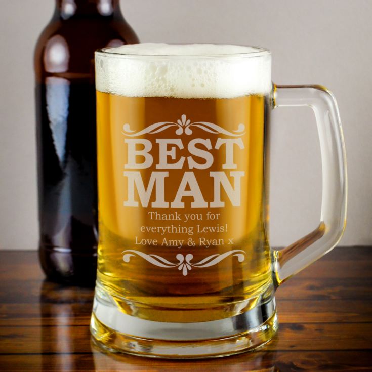 Personalised Best Man Glass Stern Tankard product image