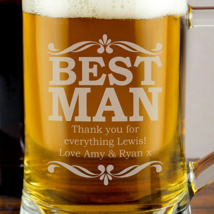 Personalised Best Man Glass Stern Tankard product image