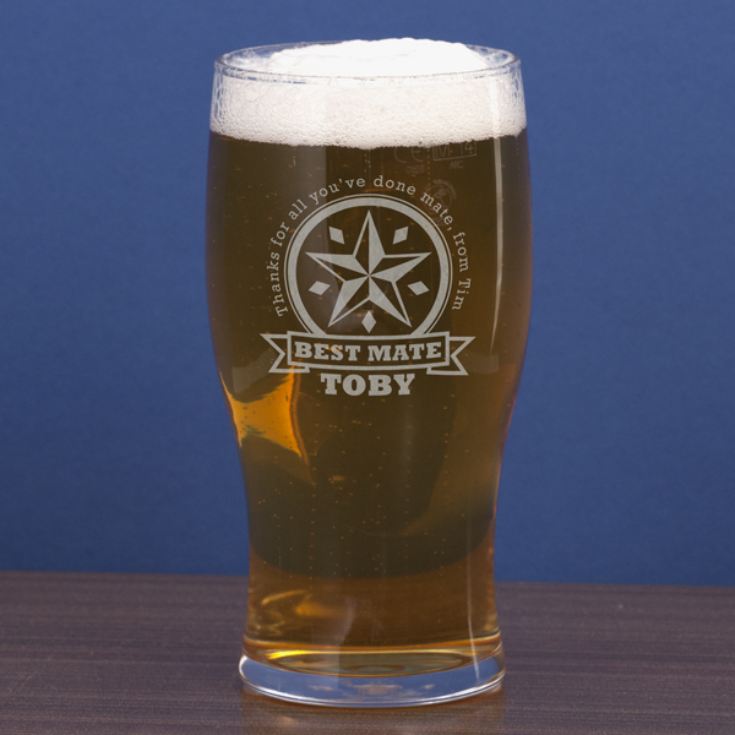 Best Mate Personalised Pint Glass product image