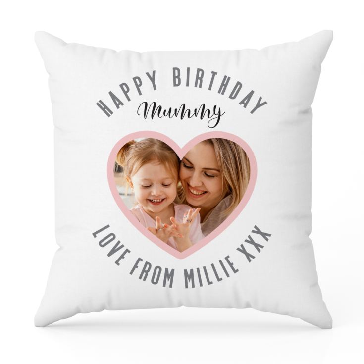 Personalised Best Mum Ever Heart Photo Cushion product image