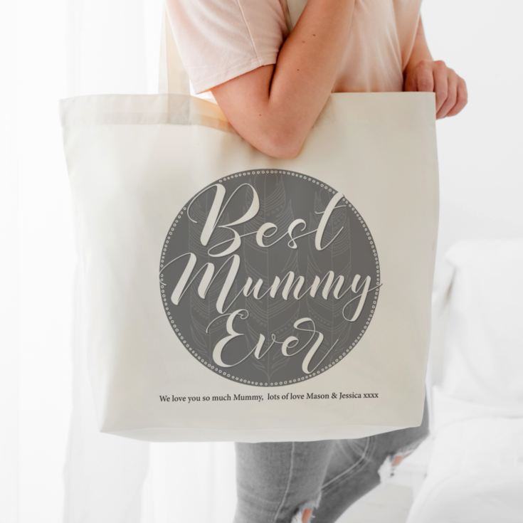 Personalised Best Mummy Ever Shoulder Tote Bag product image