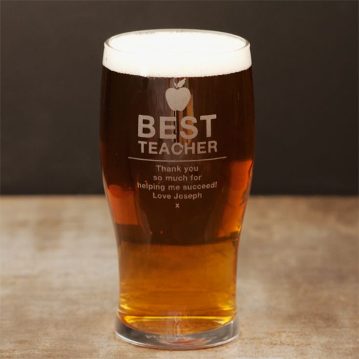 Personalised Best Teacher Pint Glass product image