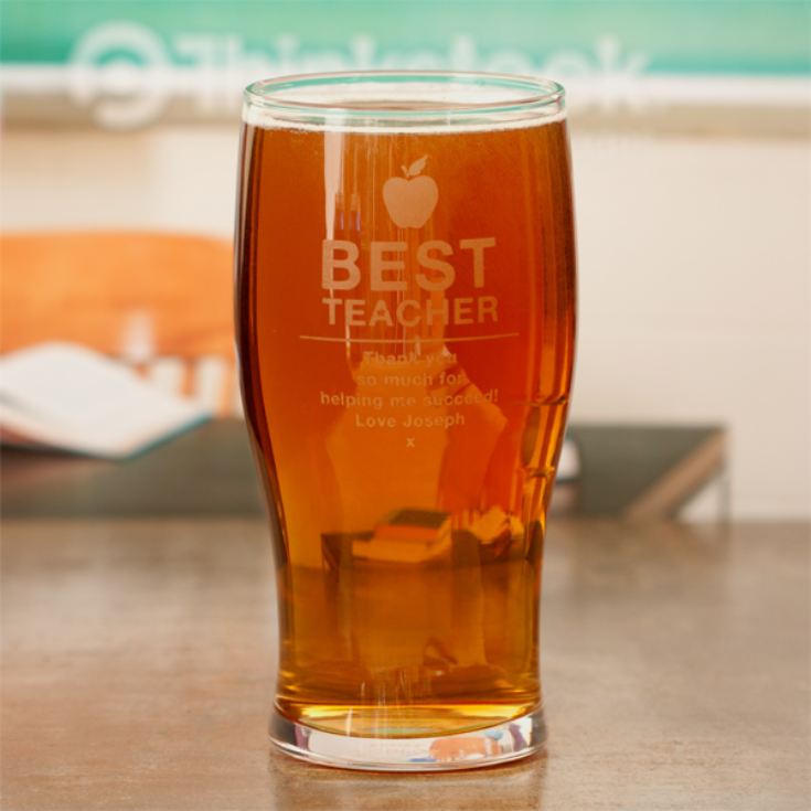 Personalised Best Teacher Pint Glass product image