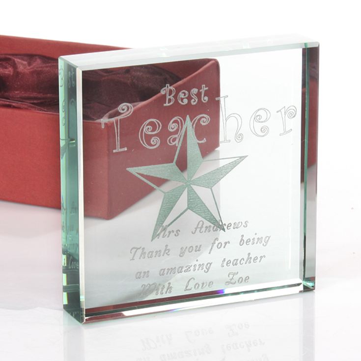Best Teacher Personalised Glass Keepsake The Gift Experience
