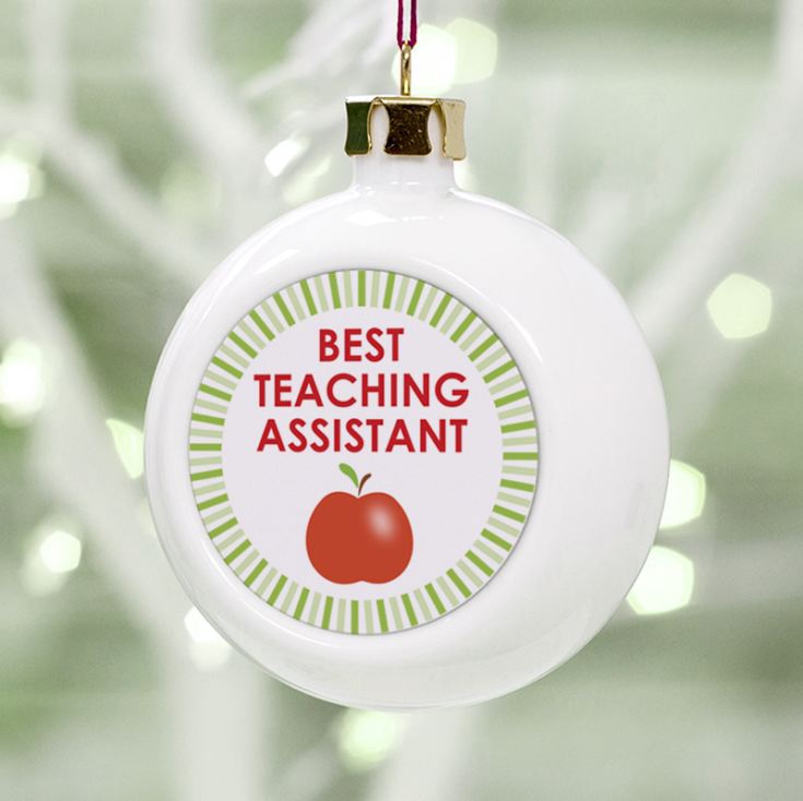 Personalised Best Teaching Assistant Christmas Bauble product image