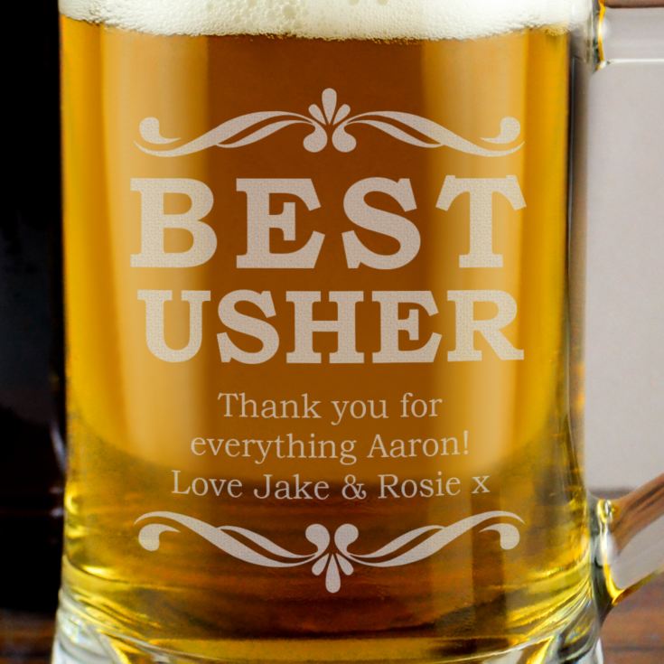 Personalised Best Usher Glass Stern Tankard product image