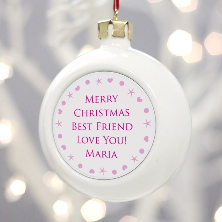 Personalised Best Friend Forever Christmas Bauble product image