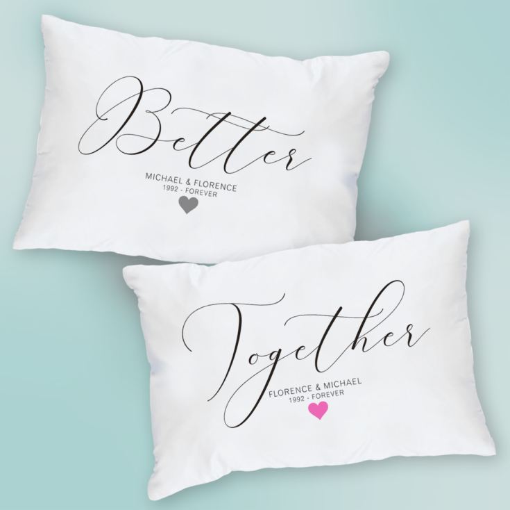 Better Together Personalised Pair Of Pillowcases product image