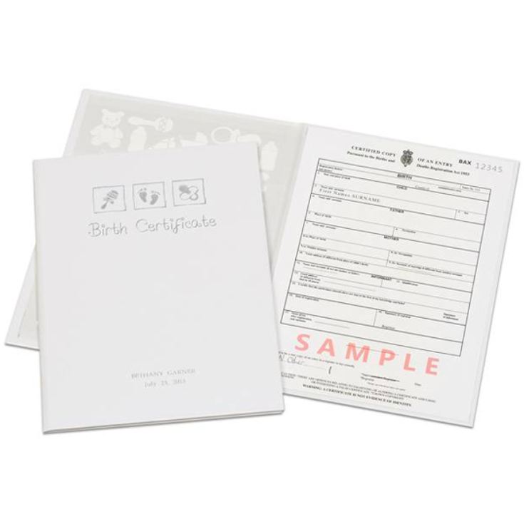 Personalised Birth Certificate Holder product image