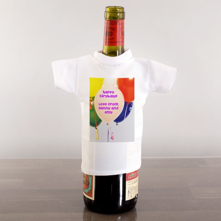 Balloons Personalised Wine Bottle T-Shirt product image