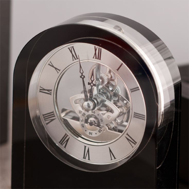 Personalised Dartington Curve Black Crystal Clock The Gift Experience