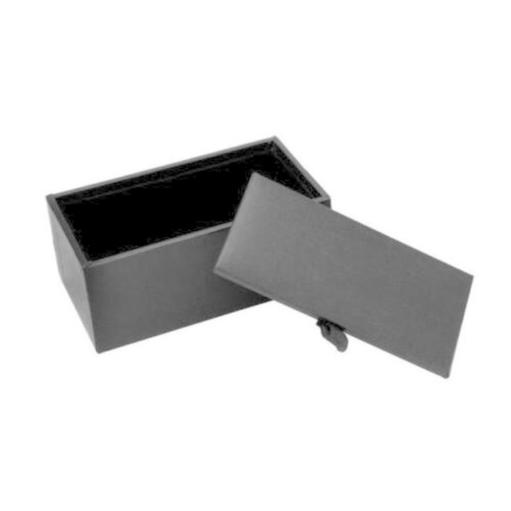 Black Faux Leather Cufflinks Box Velvet Lined Presentation Gift Case product image