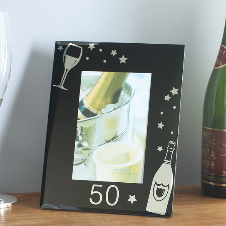 Black Glass 50 Photo Frame The Gift Experience