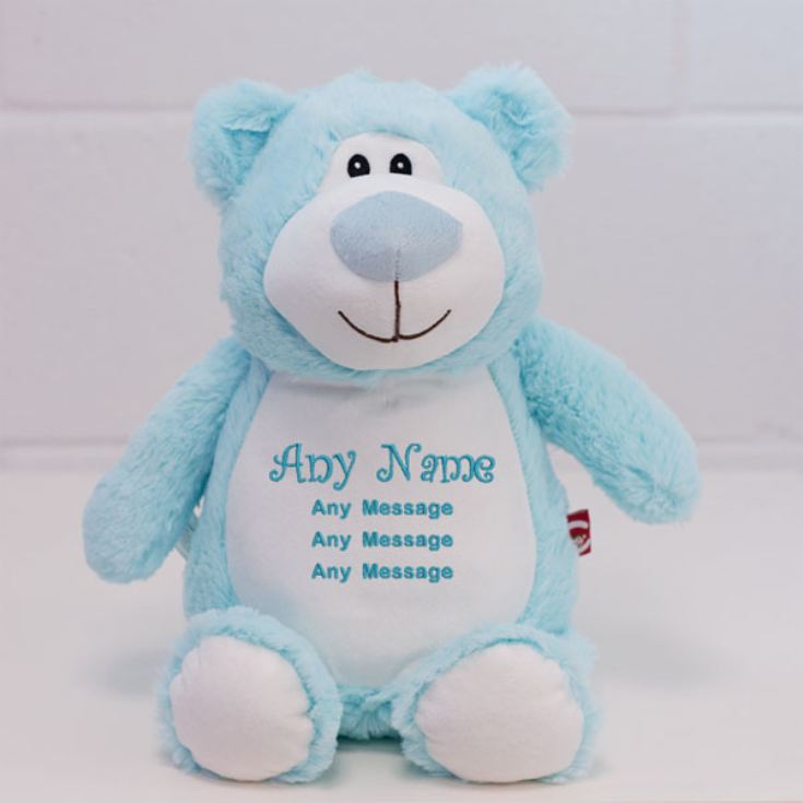 Personalised Embroidered Cubbies Blue Bear Soft Toy product image