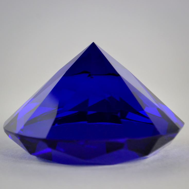 Engraved Blue Diamond Shaped Paperweight product image