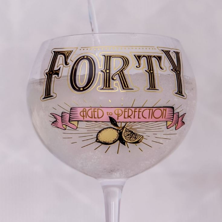 Prohibition Style 40th Birthday Gin Glass product image