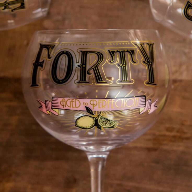 Prohibition Style 40th Birthday Gin Glass product image