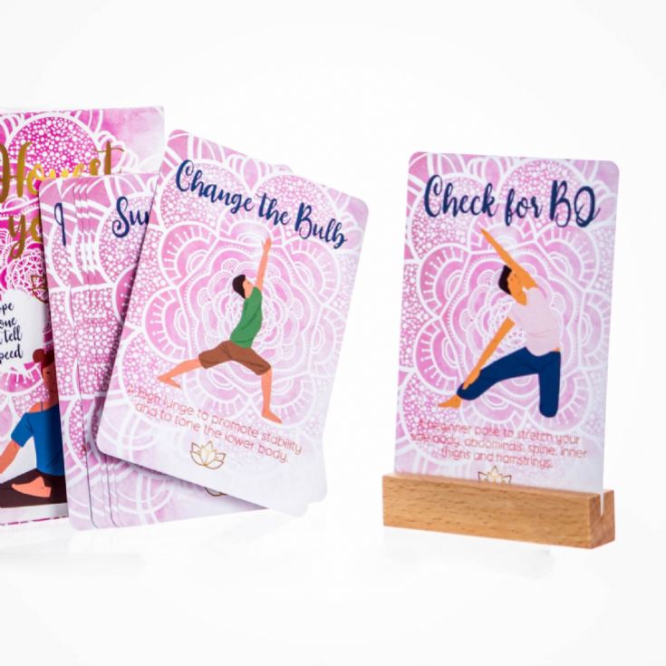 Brutally Honest Yoga Cards with Funny Yoga Poses and Wooden Stand product image