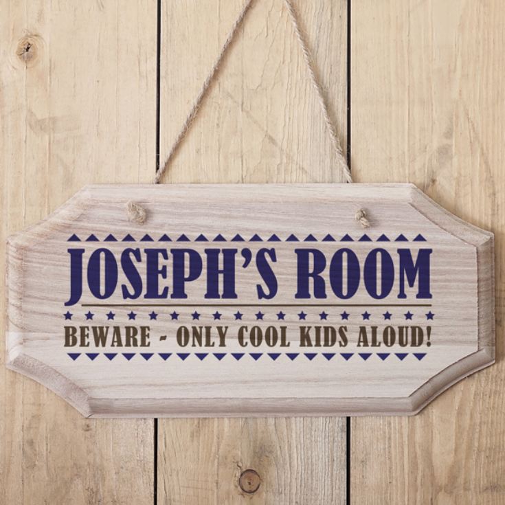 Personalised Boys Name Hanging Wooden Sign product image