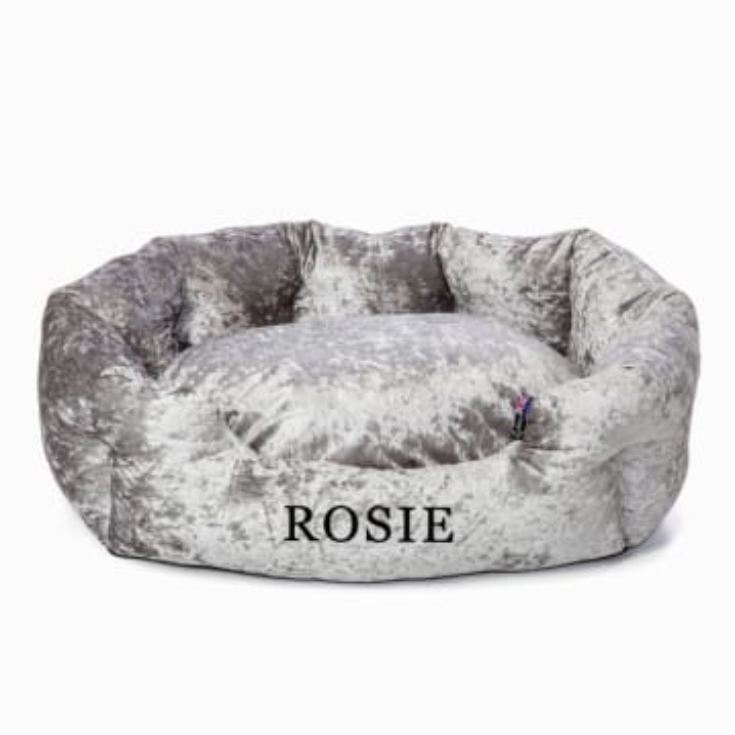 Personalised Crushed Velvet Dog Bed product image