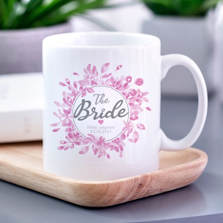 Personalised Bride Floral Wreath Mug product image